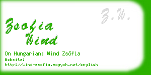 zsofia wind business card